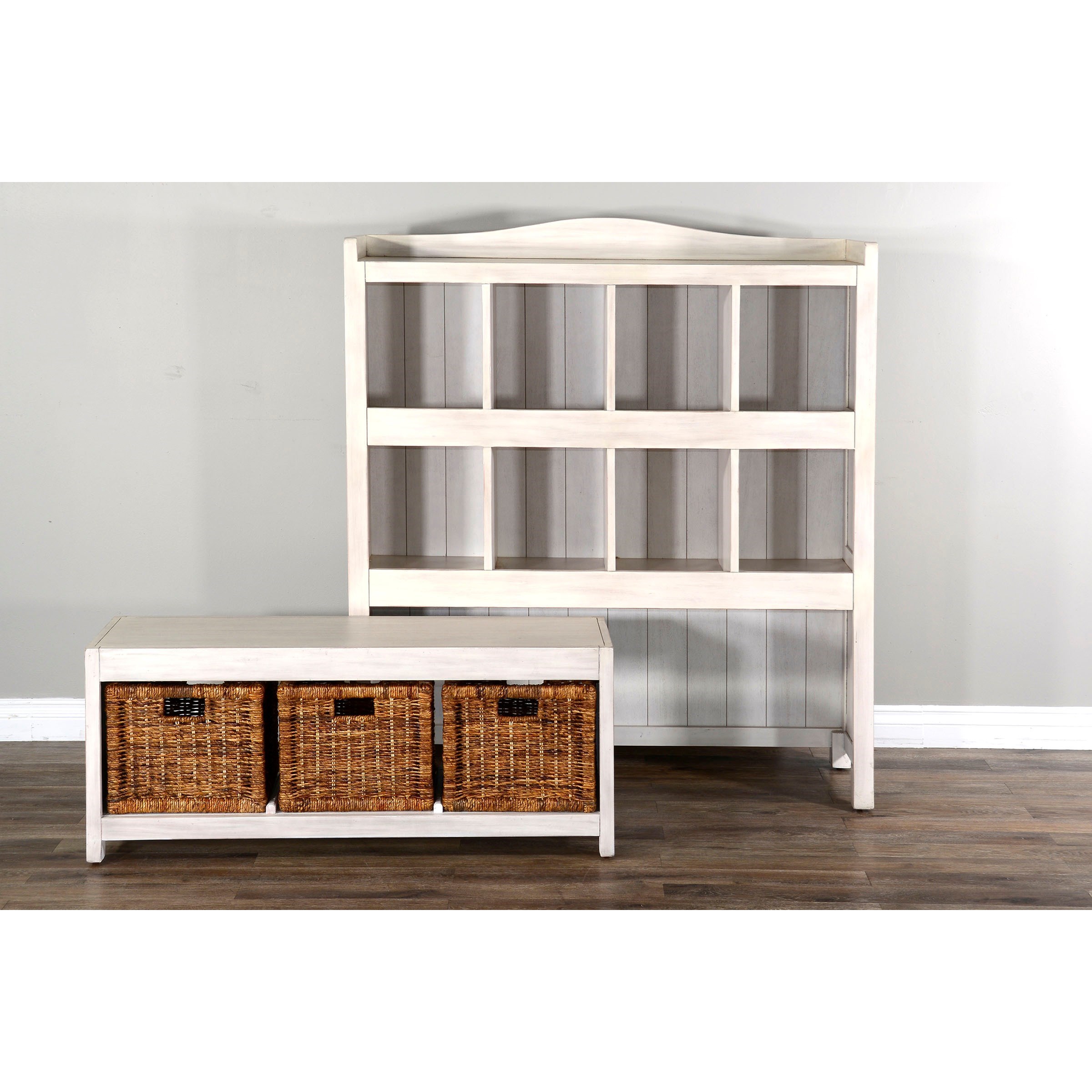 Sunny Designs 2993 2993MW Storage Bookcase w/ Trundle Bench and Baskets Wayside Furniture